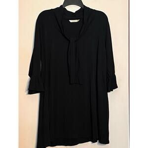 CHALET BLACK TIE NECK KNIT STRETCH ALINE DRESS SIZE XL